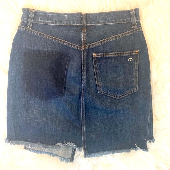 Rag & Bone Dive Frayed Hem Denim Skirt - Picture 5 of 14